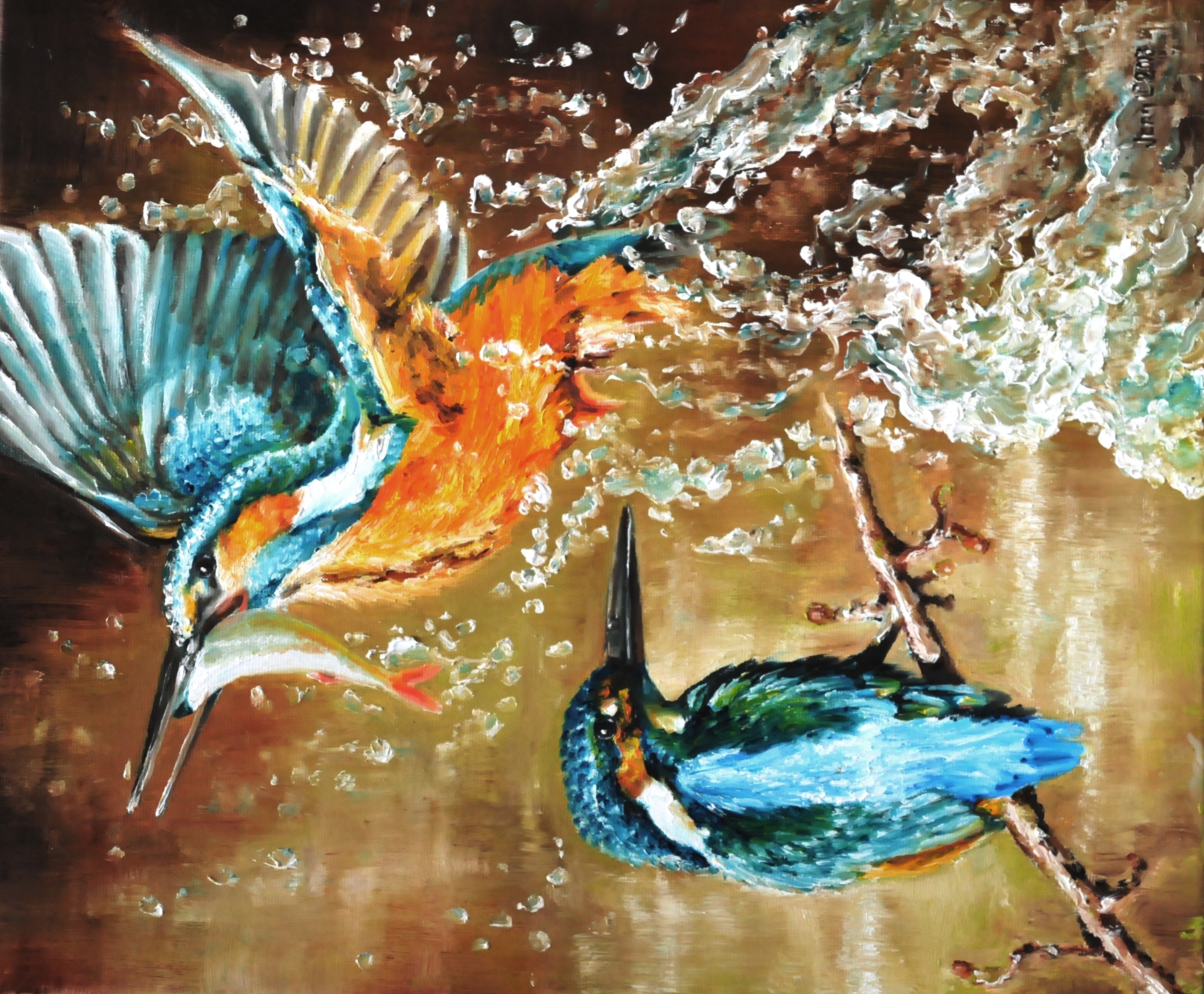 Kingfishers | Oil paint on linen | Year: 2012 | Dimensions: 70x60cm