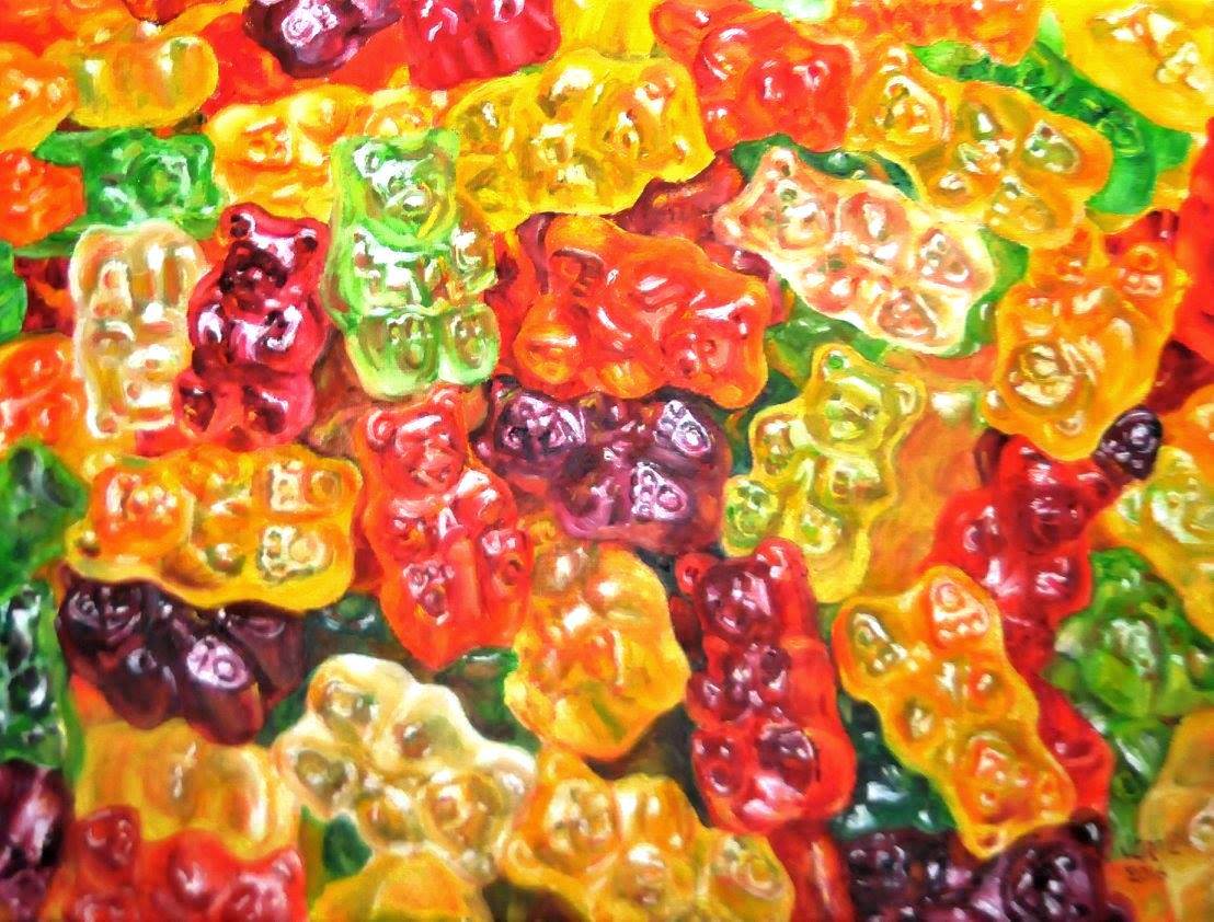 Gummi bears | Oil paint on linen | Year: 2016 | Dimensions: 30x40cm