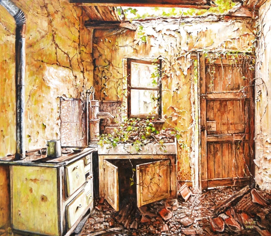 Abandoned kitchen | Oil paint on linen | Year: 2022 | Dimensions: 70x80cm
